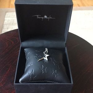 Thierry Mugler silver half star necklace